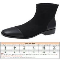 Ženske zimske cipele protiv klizanja, uredske Casual Čizme do sredine teleta s masivnim potpeticama, crne 7