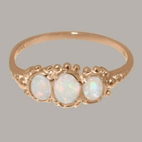 9-karatni prsten od ružičastog zlata britanske proizvodnje s prirodnim opalom ženski prsten za obljetnicu - opcije