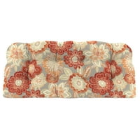 54 18 inčni Sivi pravokutni pleteni jastuk za vanjski kauč s cvjetnim uzorkom sa zaobljenim stražnjim kutovima