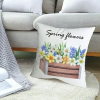 Jastuk za jastuk proljetni cvjetovi udobni nevidljivi patentni zatvarač čisti ispis Jednostavno čisto ukrasni