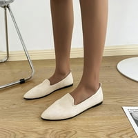 Homadles sandale Žene Drvane ljetne ravne- na zazornom stanova udobnost sandala s nogama bež veličine 6