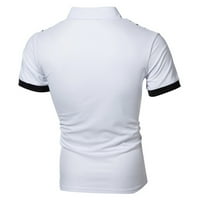 Polo majice za muškarce trendi s 3 gumbe s kratkim rukavima golf košulja vitka fit točkica print ljetni pulover